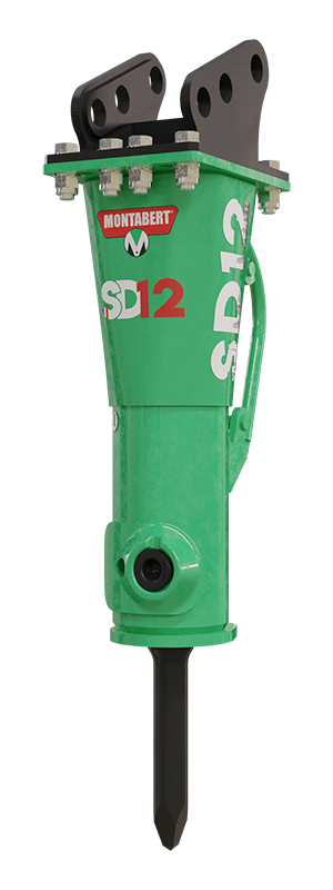 Grön SD12 Montabert hydraulhammare