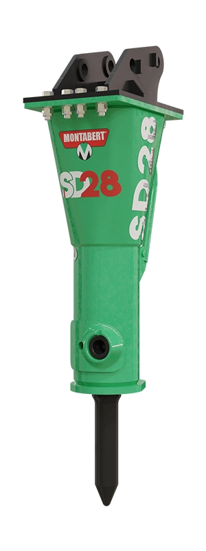 Grön SD28 Montabert hydraulhammare