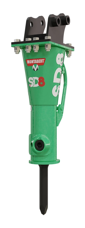 Grön SD8 Montabert hydraulhammare